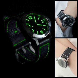 Designer Watches Pam lämplig lysande klockrem är för hand anpassad läderkedja en trendvattentät armbandsur rostfritt stål automatiskt