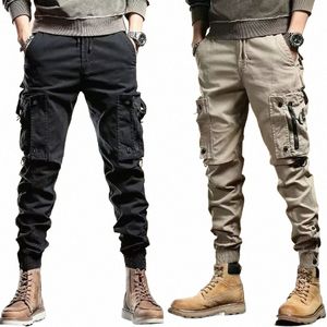 Camo Navy Trousers Man Harem Y2K Taktiska militära lastbyxor för män Teknikkläder av hög kvalitet utomhus Hip Hop -arbete staplade slacks v5dl#