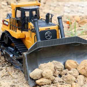 Bilar Zhenduo Remote Control Truck 8ch RC Bulldozer Machine On Control Car Toys For Boys Hobby Engineering Nya julklappar