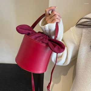 Evening Bags Brand Drawstring Bucket For Women Leather Shoulder Bag Luxury Purse And Handbag Designer Crossbody High Quality Satchel