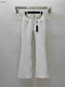 Märke jeans kvinnor jean designer byxor mode logotyp denims byxor kvinna smala mikro horn denims byxor 25 mars 25