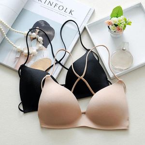 BRAS Kvinnors sömlösa underkläder BH Push Up Bralette Wire Free Strap Brassiere