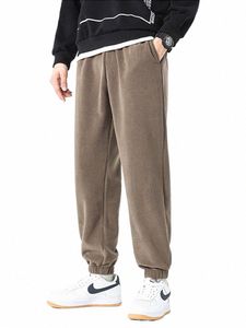 2024 novo inverno sweatpants homens ambos os lados softable veet grosso quente casual jogger calças masculinas casa solta calças de lã térmica g6aY #
