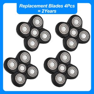 Schaar 1/2/3/4 Pcs Men 5 Blade Razor Replacement Shaving Heads for Alternate Floating Washable Electric 5d Shavers Trimmers Kit Cutter