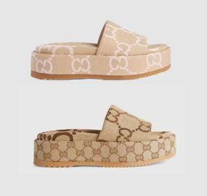 Top Sandals Kampy Kaptuki haftowane bawełniane platforma moda