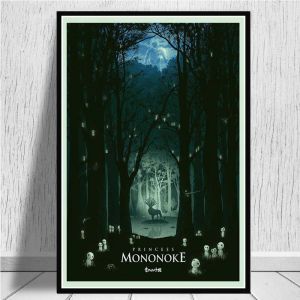 Frame Studio Ghibli Principessa Mononoke Movie Giappone Anime Poster Stampe Olio Painting Art Canvas Piccole Decorazioni per la casa Quadro Cuadros