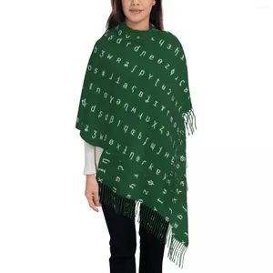 Szaliki IPA Scarf Forest Green Keep Think Shawls and Ovraps z Tassel Womens Luksusem 2024 Duże zimowe niestandardowe majsterkowicz Bufanda Mujer