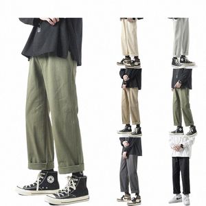 Kapments Men Harajuku Vintage Spodnie 2023 Man Man Korean Fis Solid Wide Nogi Joggers Pants Casual Black Fresnpants I4et#