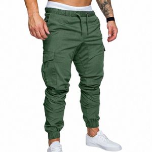 Mens Joggers Pants 2021 Nya avslappnade fasta fickor Mid midja byxor män byxor dragsträng tröjor hiphop streetwear byxor män 75h#
