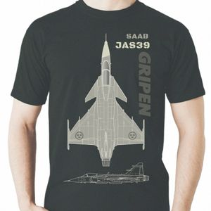 Swedish Air Force Jas 39 Gripen Fighter T-shirt Summer Cott Short Sleeve O-Neck Men'st Shirt New S-3XL H4NU#
