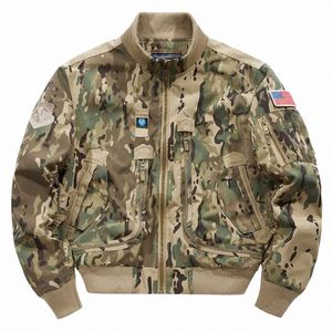 Mens MA1 Bomber Giubbotti Camoue Stand Colletto Tasche multiple Giacche pilota impermeabili Causale Cappotto tattico allentato Primavera Autunno 74DJ #