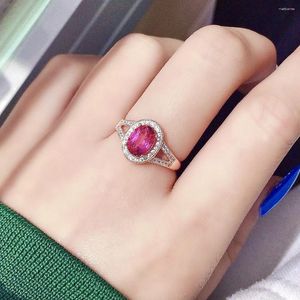 Küme Yüzük VVS GÜNLÜK GİYİM İÇİN SINIR Pembe Topaz Halkası 6mm 8mm 1ct Gümüş Klasik 925 Mücevher Hediye Kadın