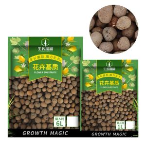 Väskor 1L Organic Clay Pebbles 100% Natural Expanded Clay Pebbles for Hydroponic Gardening, Orchids, Drainage, Decoration, Aquaponics