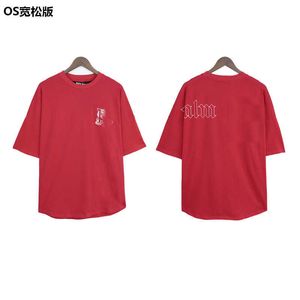 Högversion Angel Guillotine Bear Letter Printing Men and Women Lose American Short Sleeve Year of Loong Limited New Fashion T-Shirt LX03