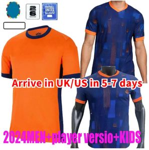 24 25 Holanda MEMPHIS European Holland Club Soccer Jersey 2024 Euro Cup 2025 Camisa de futebol da seleção holandesa Homens Crianças Kit Conjunto completo Home Away MEMPHIS XAVI GAKPO