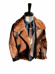 tailor Brando Turkish Sheepskin Wool Length 2cm B3 Wed and Aged Military Style Warm Windproof Aviator Jacket N2lv#