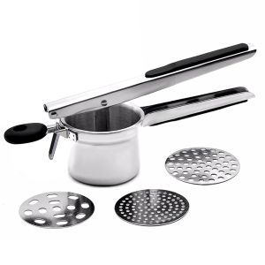 Tools Stainless Steel Potato Ricer with 3 Interchangeable Fineness Discs Silicone Grip Handle kitchen tools by Leeseph