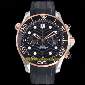 eternity Stopwatch Watches OMF Latest 9900 Chronograph Automatic Black Dial Ceramic Bezel 44MM Mens Watch Diver 300M 210 22 44 51 250B