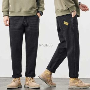 Men's Jeans KSTUN Mens Black Jeans Pocket Pants Loose fit for harem pants Street clothing Fashion pocket patch Work Large mens backpackL2403