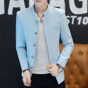 High Quality Mens Chinese Style Business Casual High-end Simple Elegant Fashion Party Shopping Gentleman Slim Suit Jacket 240312