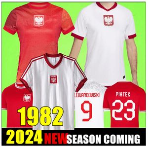 Polands 2024 Lewandowski koszulka piłkarska Polonia Zieliński 2023 Grosicki Piszczek Milik Polish Football Shirt 22 Kids Piatek Krchowiak Blaszczykowski Szymanski