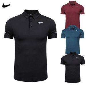 Sommer Herren T-Shirt Designer kleines Hakendruckmuster Stehkragen Kurzarm T-Shirt Business Golf atmungsaktiv lockeres hochwertiges Sportshirt T-Shirt
