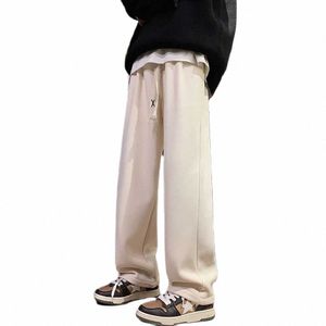 trendy Straight Trousers Fleece Joggers Men Casual Loose Baggy Warm Autumn Winter Sweatpants Streetwear Clothing Big Size M-8XL 74ZQ#