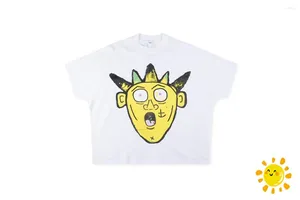 Men's T Shirts 24SS Oversize Blutosatire Wimpy Kid T-Shirt Men Women Yellow Cartoon Monster Print Top Tees Shirt