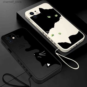Cell Phone Cases Funny Cute Hug Black Cat Case For OPPO Realme 11 10 9 9i 8 8i 7 7i 6 Pro Plus C31 C35 C1 C11 C12 C15 C20 C21Y C25 C25S CoverY240325