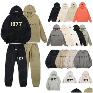 Spaccature da uomo con felpa con cappuccio 2024 Designer Hoodie Essentialshoodie ESS FOG 1977 Lettera stampata con cappuccio Plover Coppie Jumpers di alta qualità hi otelm