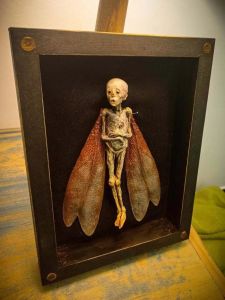 Quadro antigo crânio traça fixado na parede moldura decorativa ornamento de halloween estatueta colecionável escritório estante tv suporte arte