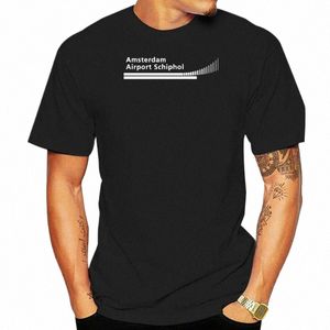 Amsterdam Airport Schiphol Vintage Logo Dutch Airport Aviati T-Shirt u5oT#