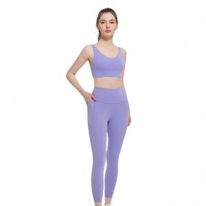 Chic Fitn Pants Seaml Design Spandex Sweatpants Slant Pocket Yoga Sweatpants v1AC #