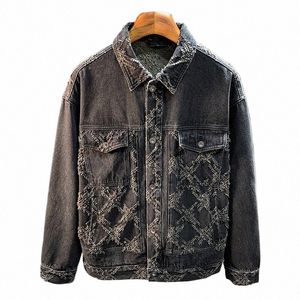 Supzoom 2023 Neue Ankunft Top FI Männer Casual Denim Jeans Einreiher Cott Solide Umlegekragen Kurze Bomberjacke j3Gq #