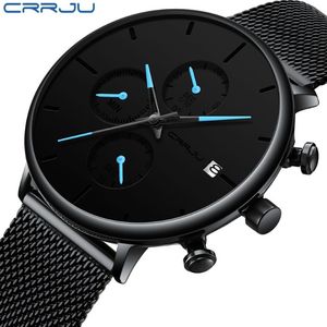 CRRJU Mode Datum Herren Uhren Top Brand Luxus Wasserdichte Sport Uhr Männer Schlanke Zifferblatt Quarzuhr Casual Relogio Masculino216t