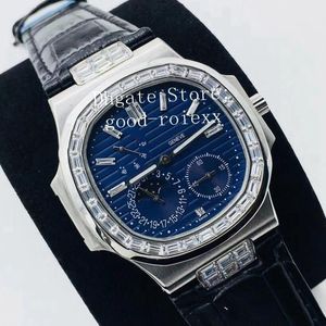 4 Style Luksusowe różowe złoto Diamentowe zegarki dla mężczyzn Watch Automatic Cal 240 ETA Męska skóra 40 mm 5724 Power Reserve V2 Version352U