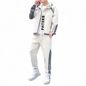 Männer Sweatshirt Set Hoodies + Jogginghose Trainingsanzug 2 Stück Set Outfits Jogger Bottom Anzug Männliche Pullover Winter Streetwear Kleidung E7EX #