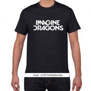 2023 NOWOŚĆ Imagine Dragons Pok Harajuku T Shirt Men Letters Drukuj 100% Cotw Casual Rock Band Street Tee Shirt Homme Men N6i1#