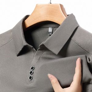 LG-Ärmel-Polo-Shirt für Männer beiläufiger fester Hintern-Kragen-Herbst-Fi-Polo-T-Shirt Frühlings-Luxus-männlicher koreanischer Stil-Kleidung w1Bo #