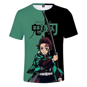 Çocuklar Tişört Demon Slayer 3d Baskı Yaz Boys T-Shirts Çocuk Tees Animasyon Tişörtleri Erkek Çocuklar Çocuk Giyim Yaz Tops 240318