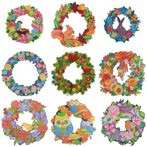 Stitch DIY Diamond Målning Wreath Diamond Embrodery Mosaic Diamond Embroidery Mosaic för dörr Hemmurdekoration Julpresent