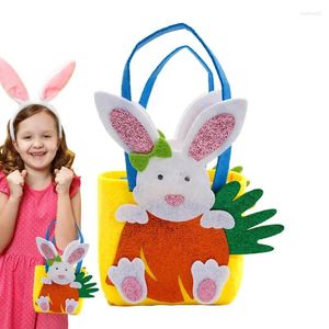 Gift Wrap Easter Tote Bag Cute Egg Carrot Felt Treat Bags Decorative Hunt Basket For Kids Fun Party Favor