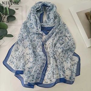 Sarongs mały kwiat All Star Printed Womens Elegancki szyfon george bandana szalik Summer Beach Sunshreen Cienka opaska na głowę 240325