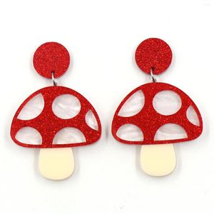 Baumelnde Ohrringe, 1 Paar, Top-Mode, CN-Tropfen-Pilz, niedlicher Acryl-Schmuck für Frauen