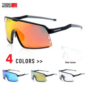 نظارات ركوب الدراجات في Thinkrider Pochromic Man Mountain Bickle Sports Sunglasses MTB Eyewear Woman 240314