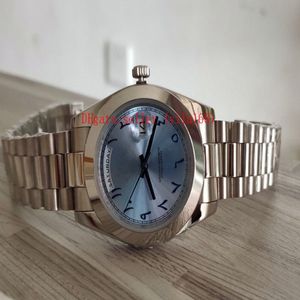 Новые роскошные часы 228206 Platinum 40-миллиметровая дневная дата 218206 Ice Blue Arabic Rare Dial Automatic Men's Men's Watch Folding Mecha254T