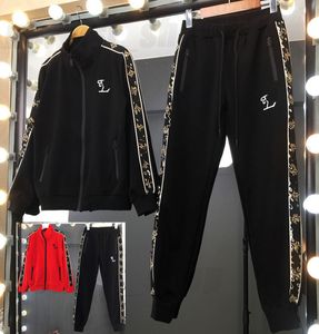 marka projektantów garnitury damskie Zestaw Sport Sport Bluza Kurtka z Hoodigan Hoodon Paris Cotton Classic Lapel Geometry Black Red Srespants Jogger