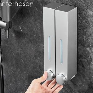 interhasa Dispenser di sapone liquido da parete Dispenser di sapone per doccia e shampoo Dispenser di detersivo per gel doccia per bagno 240313