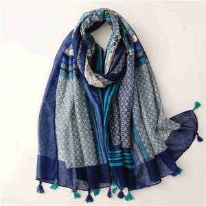 Sarongs Outdoor new tassel shawl 180 * 90cm seasonal sand proof shawl popular sunset beach shawl womens thin cotton and hemp shawl 24325