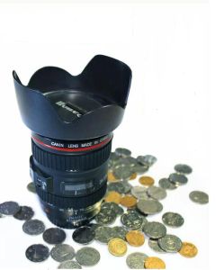 Kutular 1pc Çocukların Eşsiz Komik Hediye Kamera Lens Piggy Bank Yaratıcı Tasarruf Para Para Para Kutusu Pot Para Kutusu KX 040